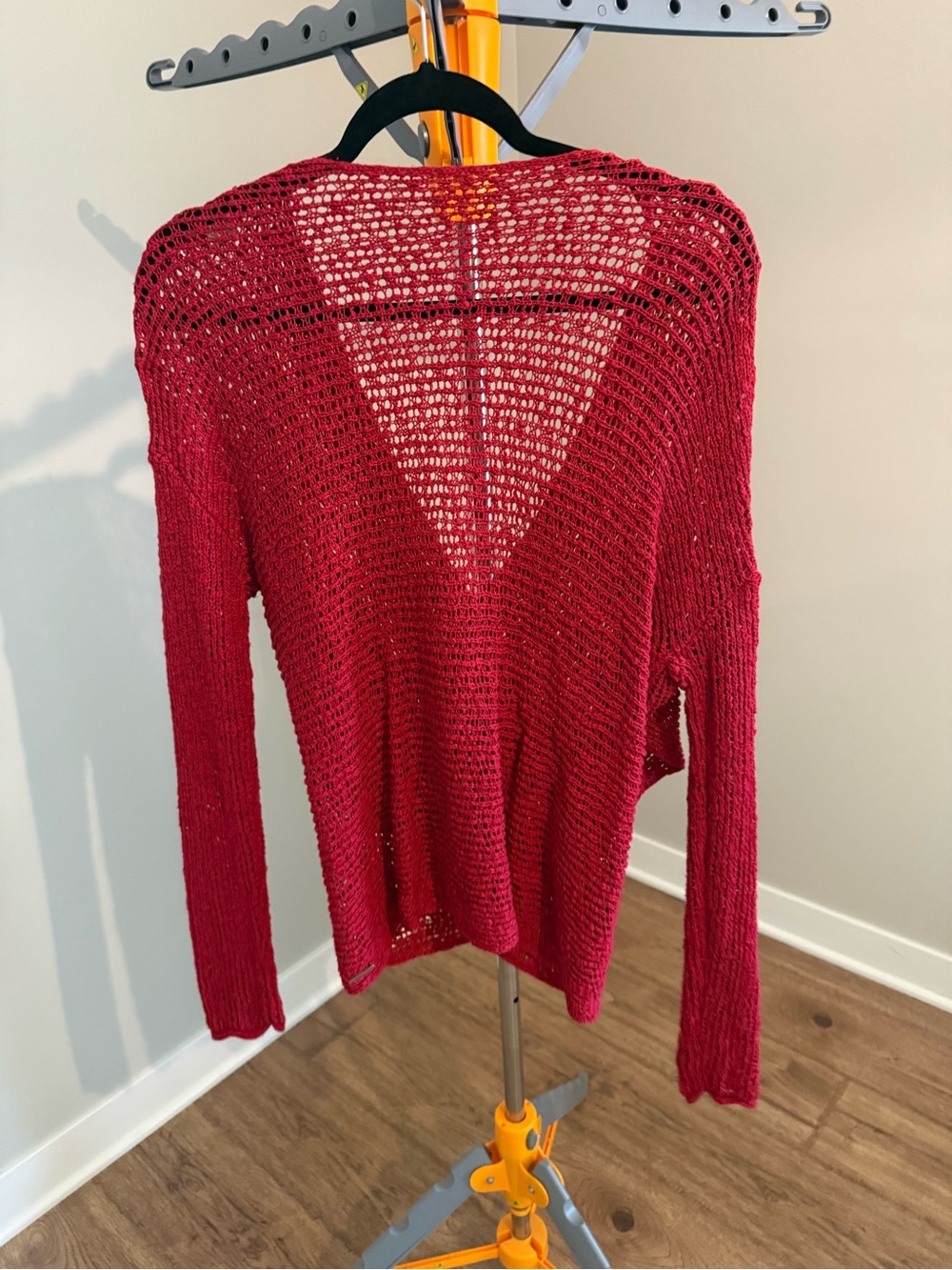 Billabong Open Back Knit Sweater in Deep Red